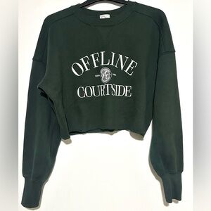 Aerie Offline Courtside Crew Neck Cropped XXS